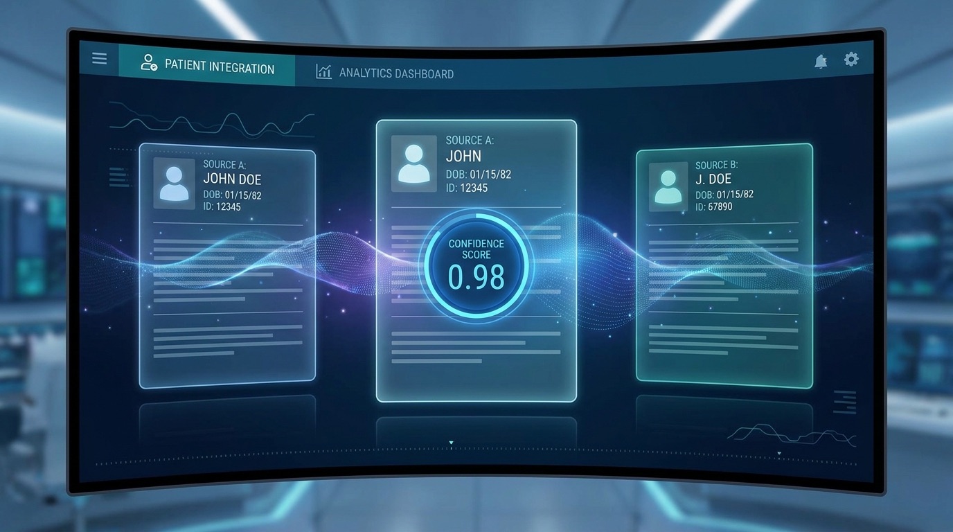 A probabilistic record-linkage visualization: two digital patient records being compared