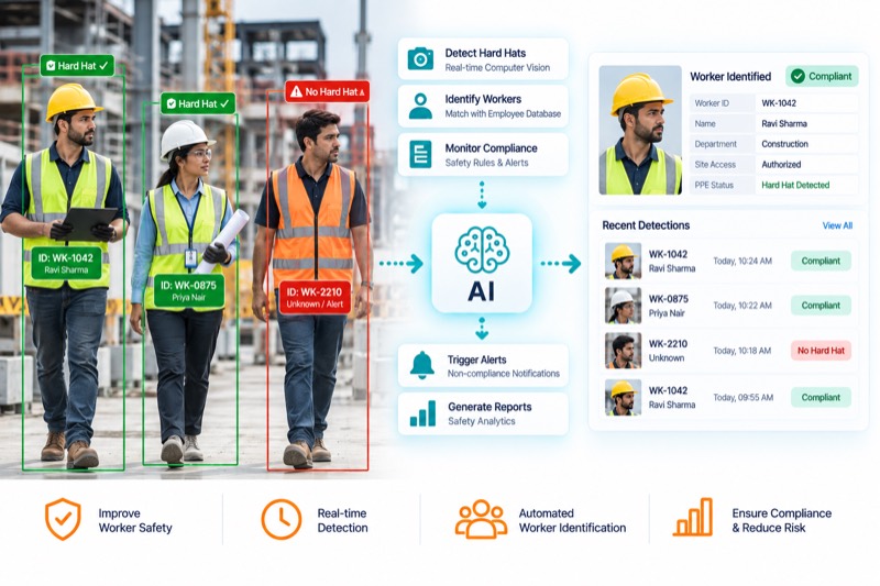 Hard-Hat Detection + Worker ID demo preview